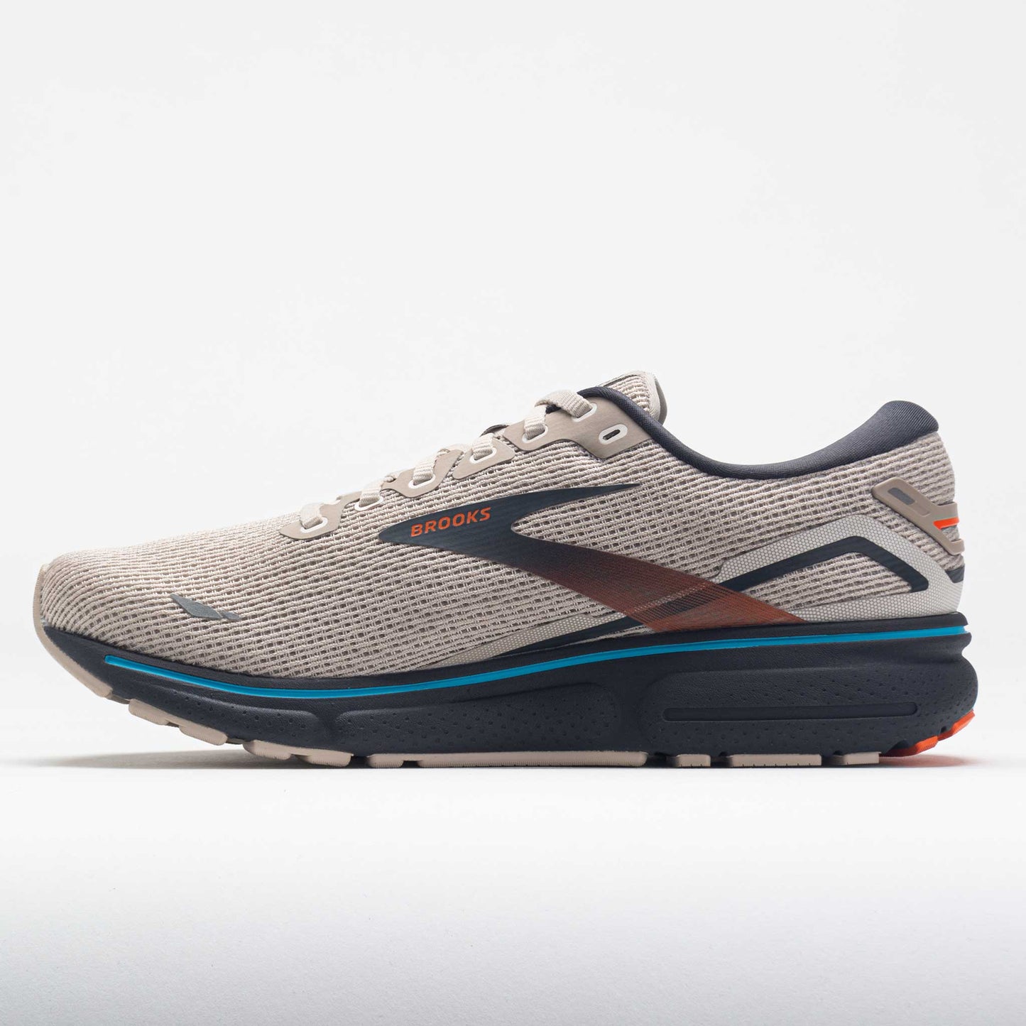 Brooks Ghost 15 Men's White Sand/Red Orange/Blue